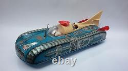 Mint Vintage Old European Space Tin Toy Rocket Car Holdauto Battery Oper + Box