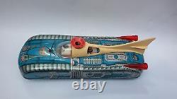 Mint Vintage Old European Space Tin Toy Rocket Car Holdauto Battery Oper + Box