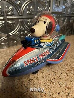 Modern Toys Snoopy SPACE PATROL 1960 Robot Tin Toy! Vintage MASUDAYA, RARE