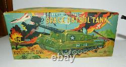 Near Mint Vintage Yonezawa Battery Operated Space Patrol Tank With Jet & Box