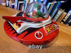 Nice Vintage Aa Battery Operated Space Ship X-52 Flying Saucer In Box