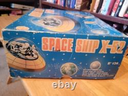 Nice Vintage Aa Battery Operated Space Ship X-52 Flying Saucer In Box