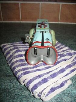 Nice Vintage Spaceman Tin Toy Shudo Wind Up Tinplate Apollo Nasa Astronaut Robot