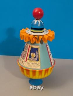Ohio Art Whirling Space Capsule Top with Box Vintage Spinning Astronaut Tin Toy