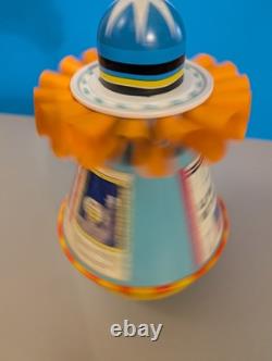 Ohio Art Whirling Space Capsule Top with Box Vintage Spinning Astronaut Tin Toy