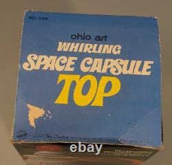 Ohio Art Whirling Space Capsule Top with Box Vintage Spinning Astronaut Tin Toy