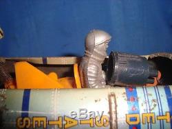 Old Vintage Battery Operated Tin Space Frontier Rocket Toy from Japan 1960