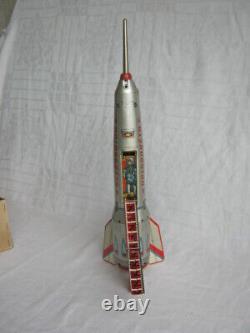 Old Vintage Mechanical Rocket Space Toy paper box