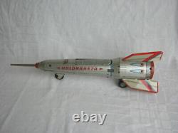 Old Vintage Mechanical Rocket Space Toy paper box