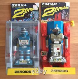 Old Vtg 1968 Zeroid Zerak Zintar Of The Mighty Ideal Toy Space Robot Lot Of 2