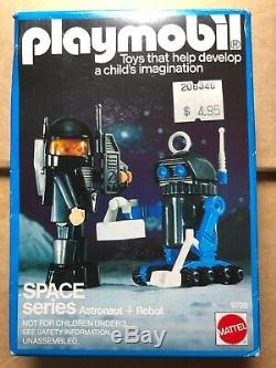 Playmobil Space Series 9728 Astronaut Robot Mattel Vintage 1984 New Sealed Box