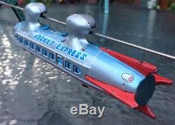 RARE 1950s Vintage LINEMAR ROCKET EXPRESS Space Rocket Monorail Cable Car WORKS