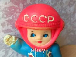 RARE USSR VINTAGE Soviet doll rubber soft toy Cosmonaut Astronaut space