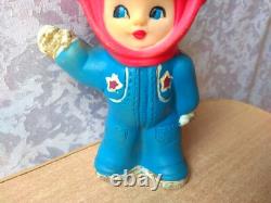 RARE USSR VINTAGE Soviet doll rubber soft toy Cosmonaut Astronaut space