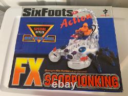 RARE VINTAGE 90'S SPACE SIX LEG FX SCORPION KING FIGHTER ROBOT CHINA BLUE New