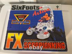 RARE VINTAGE 90'S SPACE SIX LEG FX SCORPION KING FIGHTER ROBOT CHINA BLUE New