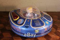 RARE Vintage 50/60s Masudaya Modern Toys Lithograph Tin Space Survey Ship Japan