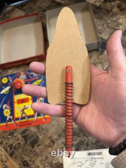 RARE Vintage American Toys Rocket Launcher, Space Rocket Tin Target Game Beauty