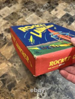 RARE Vintage American Toys Rocket Launcher, Space Rocket Tin Target Game Beauty