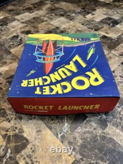RARE Vintage American Toys Rocket Launcher, Space Rocket Tin Target Game Beauty