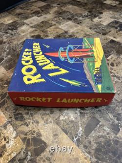 RARE Vintage American Toys Rocket Launcher, Space Rocket Tin Target Game Beauty