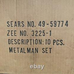 RARE Vintage SEARS Zee Toys METAL MAN 10-Piece Set spaceships / robots Zylmex