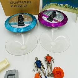 RARE Vintage SEARS Zee Toys METAL MAN 10-Piece Set spaceships / robots Zylmex
