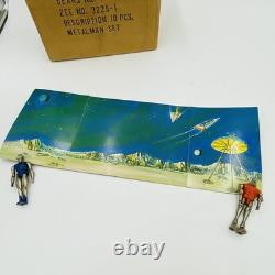 RARE Vintage SEARS Zee Toys METAL MAN 10-Piece Set spaceships / robots Zylmex