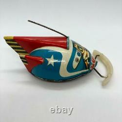 Rare 1960's Vintage LUNA Wind Up Moon Explorer Litho Tin Friction Space Ship Toy