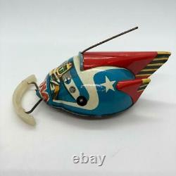 Rare 1960's Vintage LUNA Wind Up Moon Explorer Litho Tin Friction Space Ship Toy