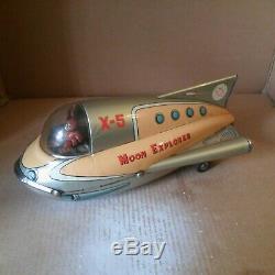 Rare 1960s Vintage Modern Toys Masudaya MOON EXPLORER X-5 Tin Toy Japan Space