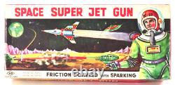Rare Vintage 1950s-60s Yoshiya Tin Friction Space Super Jet Gun Made in Japan