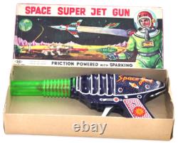 Rare Vintage 1950s-60s Yoshiya Tin Friction Space Super Jet Gun Made in Japan