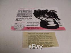 Rare Vintage 1956 Duro Mold Flying Saucer Mechanical Bank withkey & Instructions