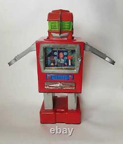 Rare Vintage 1960's Red Version SPACE EXPLORER ROBOT by Yonezawa Batt-Op Tin Toy