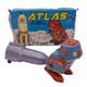 Rare Vintage 1965 ATLAS V2 Rocket & Robot Wind-Up Space Tin Toy in Box Argentina
