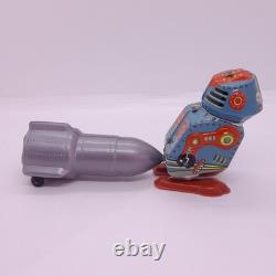 Rare Vintage 1965 ATLAS V2 Rocket & Robot Wind-Up Space Tin Toy in Box Argentina