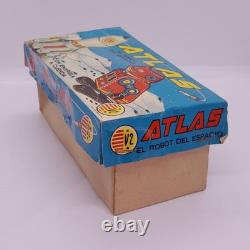 Rare Vintage 1965 ATLAS V2 Rocket & Robot Wind-Up Space Tin Toy in Box Argentina