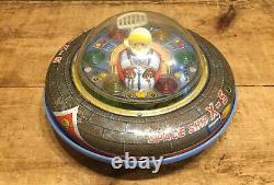 Rare Vintage 60s SPACE SHIP X-5 Tin And & Plastic Battery Operated Japan Toy