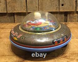 Rare Vintage 60s SPACE SHIP X-5 Tin And & Plastic Battery Operated Japan Toy