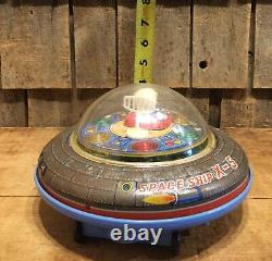 Rare Vintage 60s SPACE SHIP X-5 Tin And & Plastic Battery Operated Japan Toy