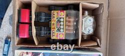 Rare Vintage Battery Operated Piston Robot with Box SJM Taiwan 1970s Space Toy