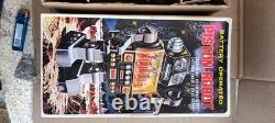 Rare Vintage Battery Operated Piston Robot with Box SJM Taiwan 1970s Space Toy