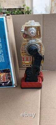 Rare Vintage Battery Operated Piston Robot with Box SJM Taiwan 1970s Space Toy