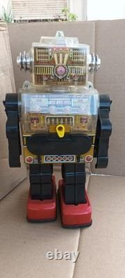 Rare Vintage Battery Operated Piston Robot with Box SJM Taiwan 1970s Space Toy
