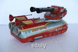 Rare Vintage Battery Tin Litho Mars Space Patrol Toy, Japan