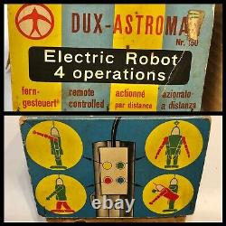 Rare Vintage Dux Astroman Robot Made In West Germany 1950s Space Toy with Box