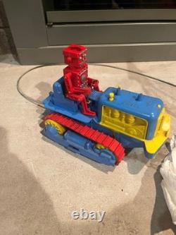 Rare Vintage Ideal Space Robert Robot Diesel Bulldozer Tractor Hard Plastic Box