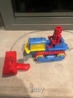 Rare Vintage Ideal Space Robert Robot Diesel Bulldozer Tractor Hard Plastic Box