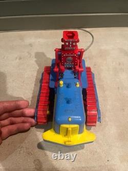 Rare Vintage Ideal Space Robert Robot Diesel Bulldozer Tractor Hard Plastic Box